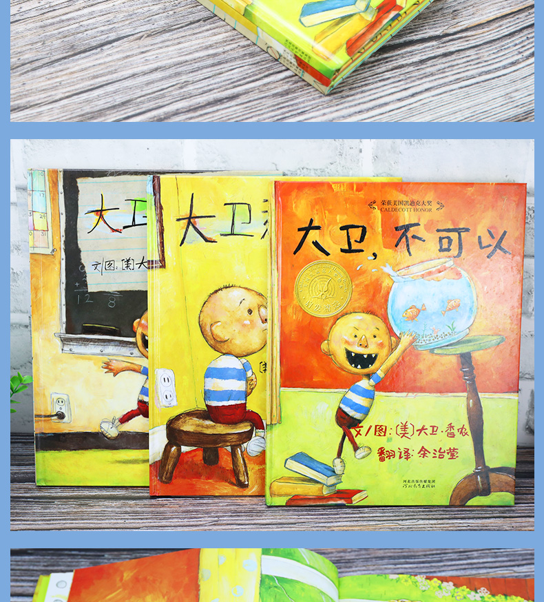 38326-【可乐】大卫不可以绘本系列 世界获奖经典儿童绘本0-3-6岁 平装 大卫不可以【5册】-详情图
