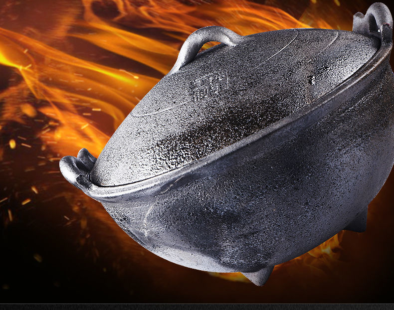 传统纯手工砂 锅孕妇老人养生 锅饭店炖肉排骨双耳带盖明火用 铁锅