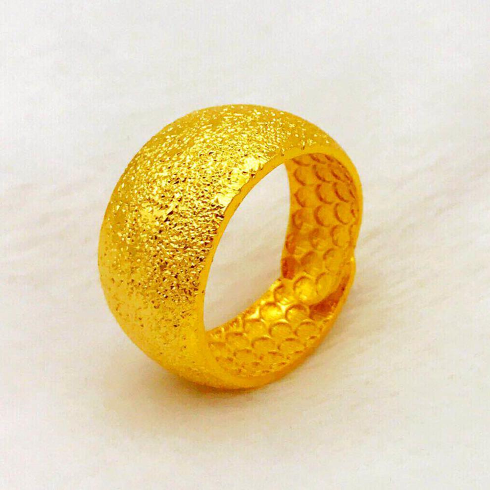周大福星越南沙金24k黄金999男女士纯金色戒指不掉色首饰生日礼物 黑