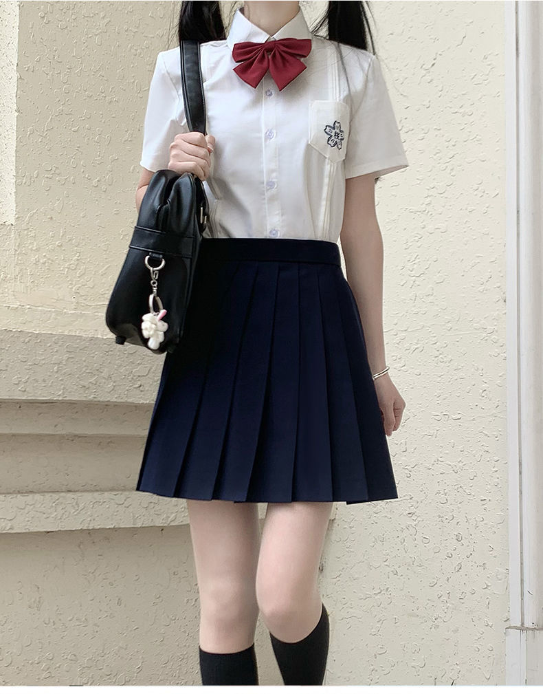 jk百褶裙女2022年夏季新款灰色jk裙黑色a字短裙子基础款纯色高腰显瘦