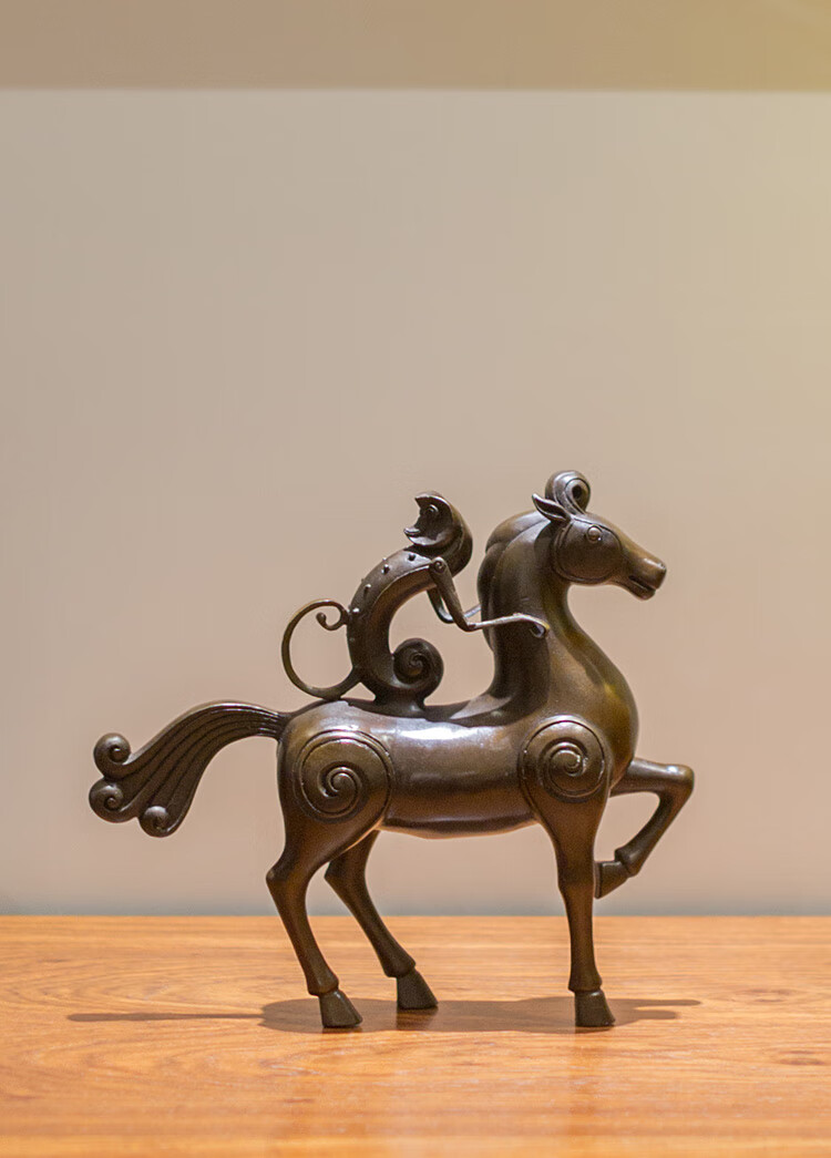 铜韵堂 铜马摆件 马上封侯猴摆件马上有钱猴 猴骑马 马到成功 铜工艺