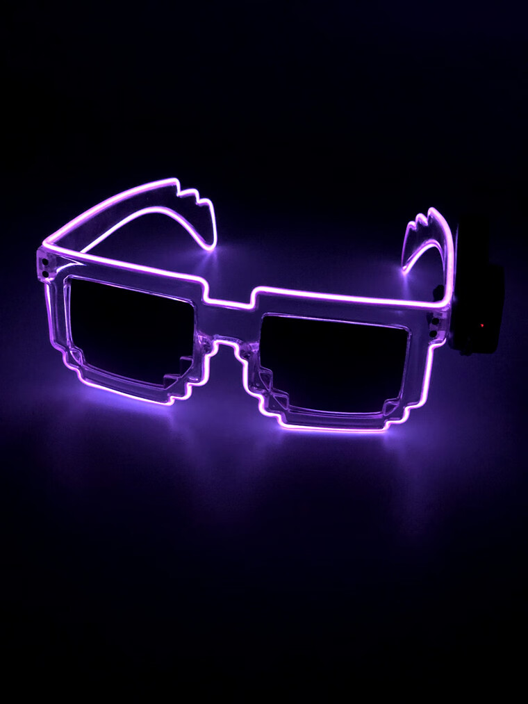 迪士尼(disney)led发光眼镜马赛克蹦迪墨镜el无线护目镜ktv酒吧气氛