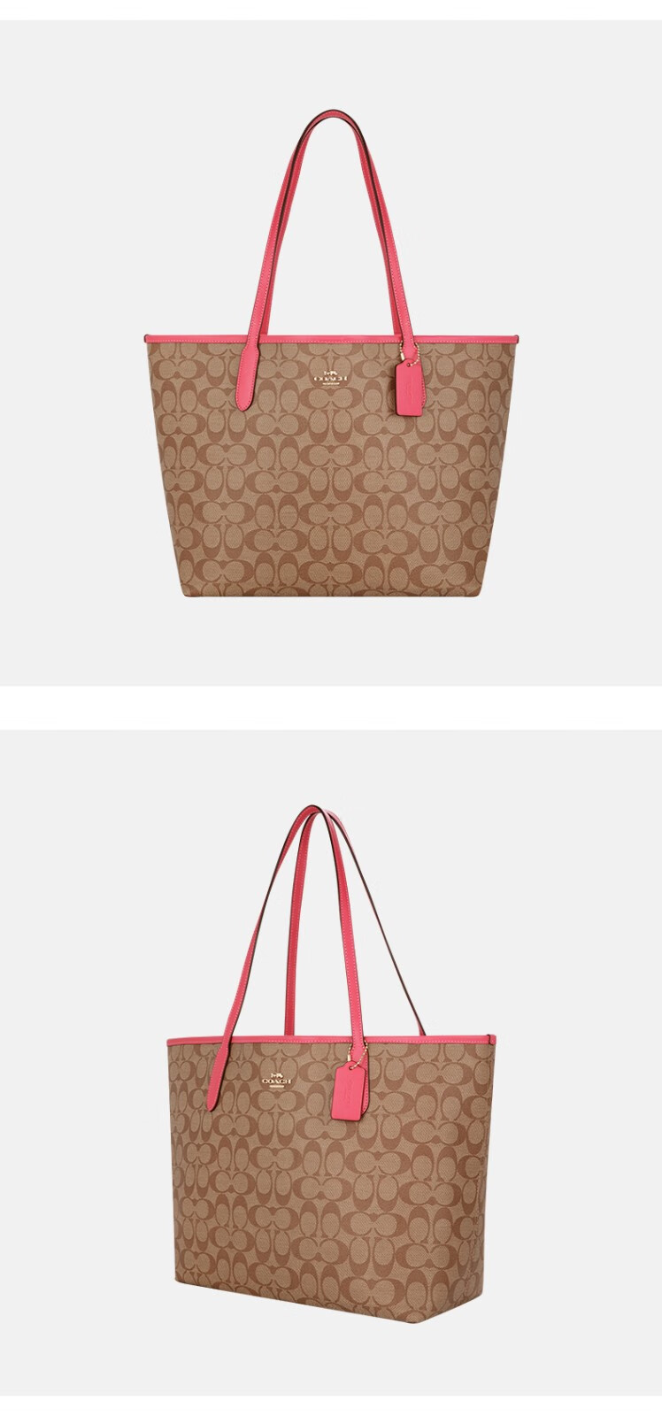 coach蔻驰女士女印花双面托特包单肩手提包托特包tote大号个性购物袋