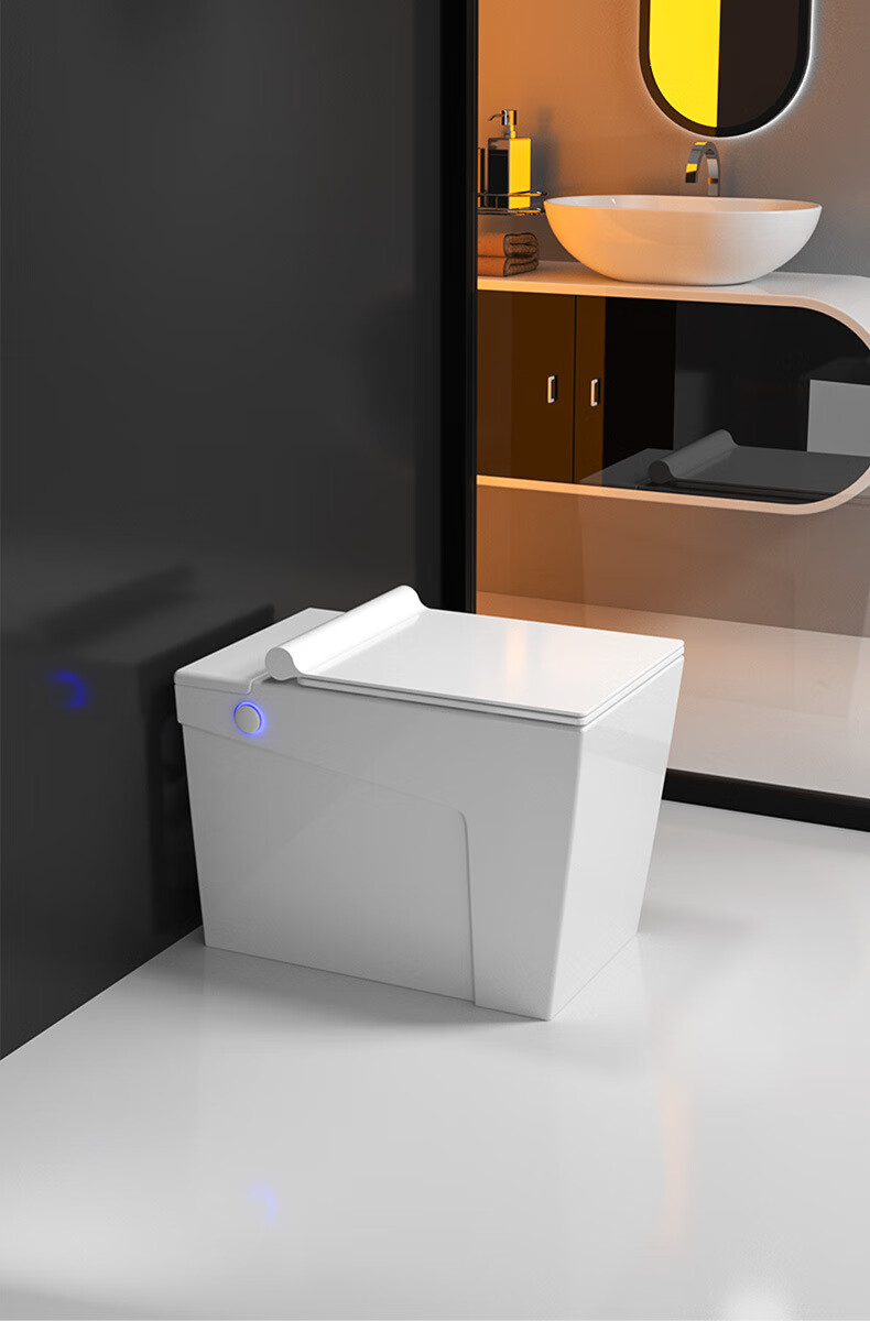 to脉冲马桶 无水箱脉冲马桶家用小户型卫生间座便器方形陶瓷电动脚踢