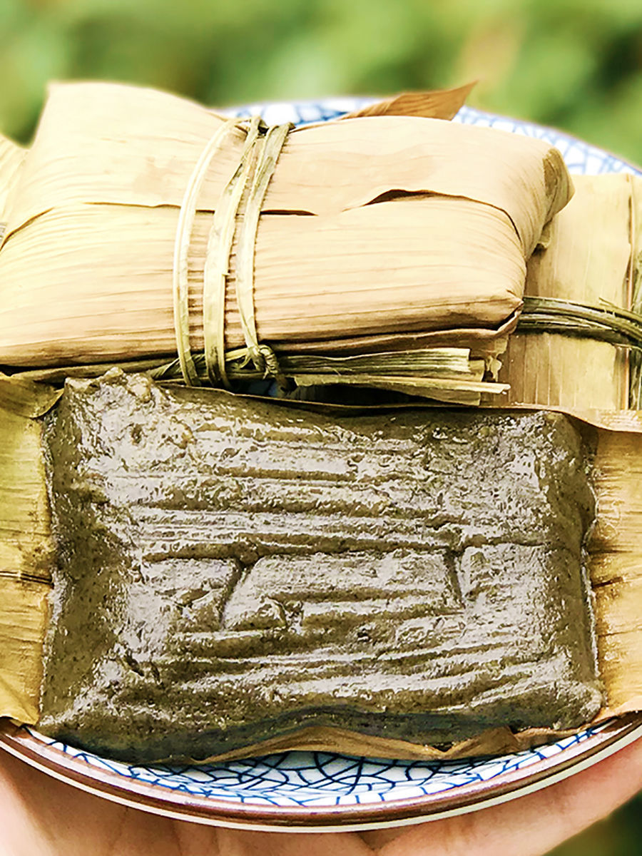 三月粑甜藤蒿子艾叶粑粑清明草粑糯米粑粑贵州云南湖南特产小吃 三月