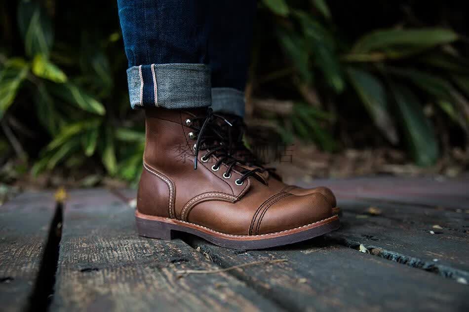 8111工装靴 复古red明伞兵固特异wing8111机车马丁短靴工装旗舰官方