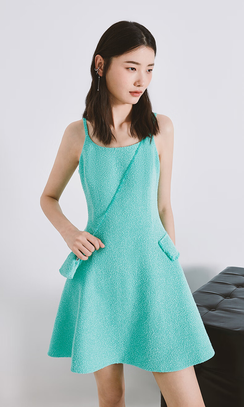 ochirly欧时力吊带连衣裙2022新款夏装小香风 白色018 xs【图片 价格