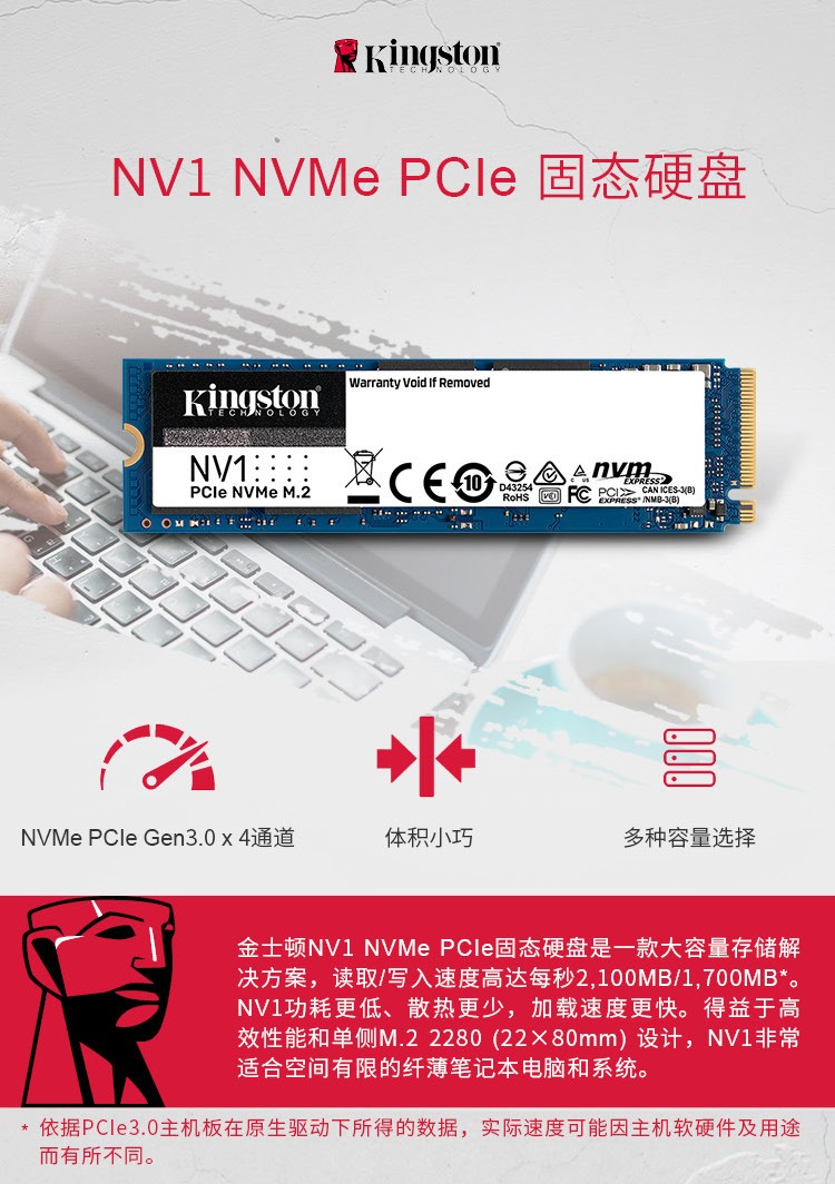 kingston金士顿nv1 250g/500g/1t m.