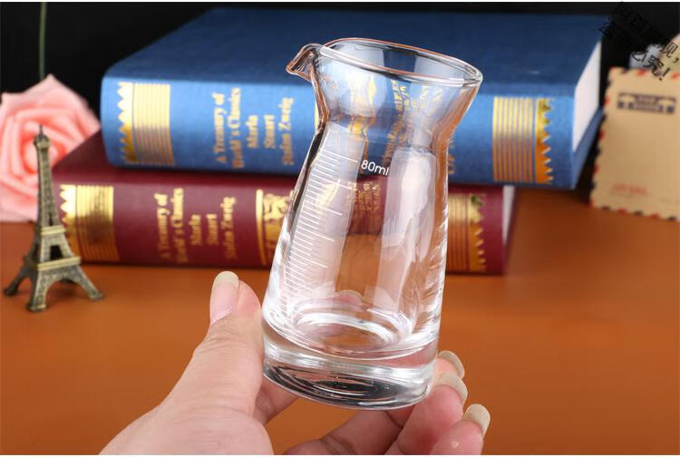 白酒器具加厚分酒器小白酒杯玻璃水晶公杯烈酒刻度分配器具小茶海带柄