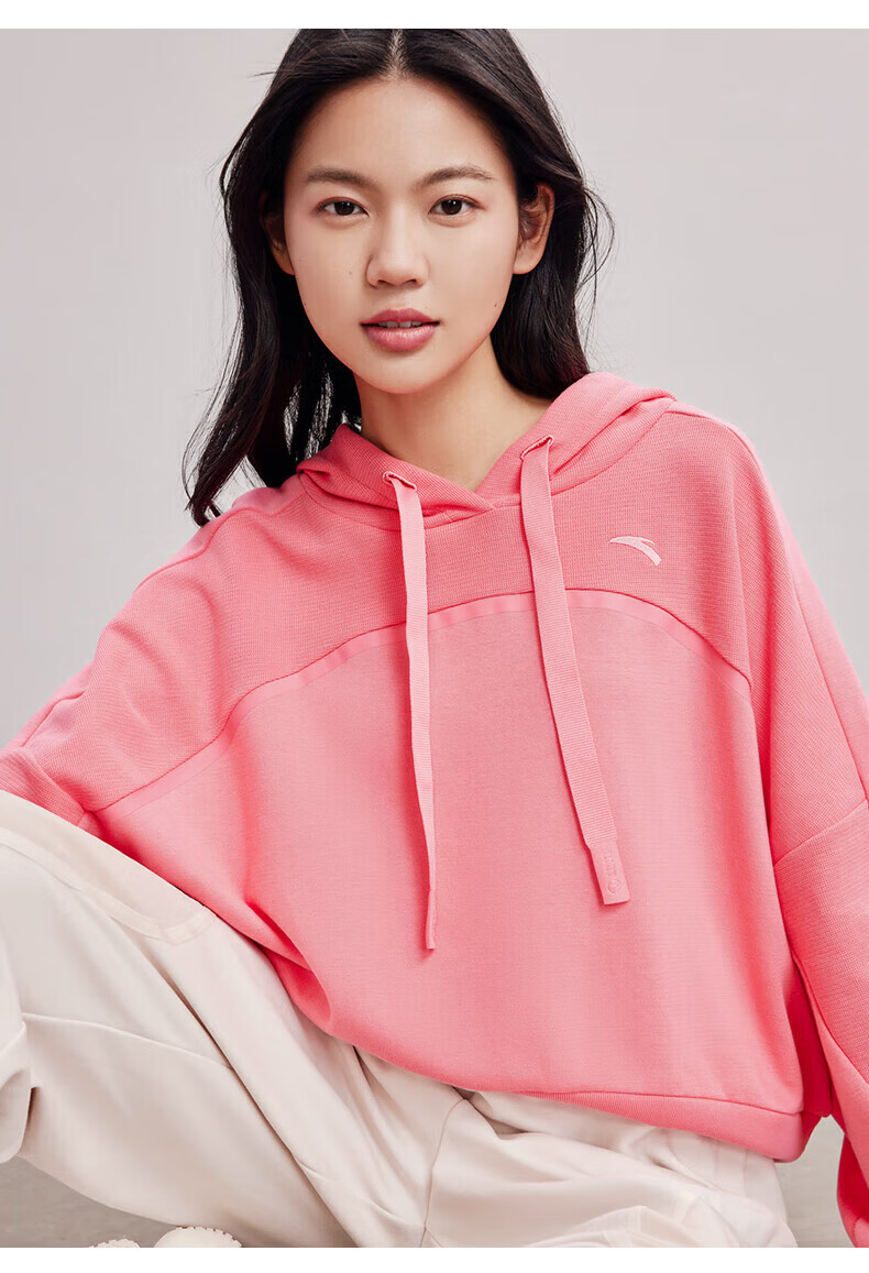 安踏(anta) 舞蹈丨连帽卫衣女2022秋季新款运动风套头针织棉质打底