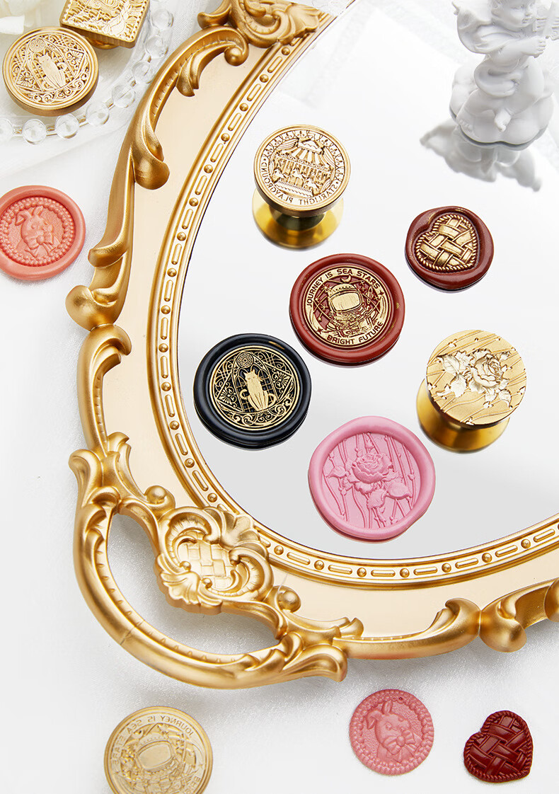 丰棋嘉火气印章异形浮雕火漆印章文艺系列火漆铜头火漆蜡美女与野兽平