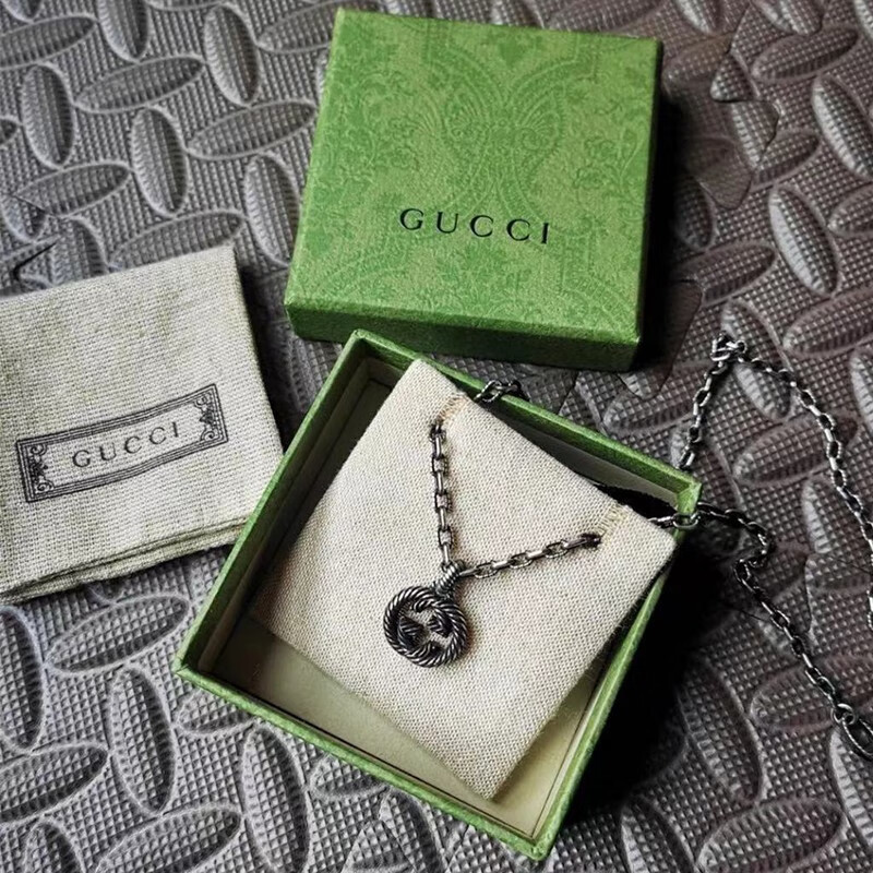 全新正品gucci/古驰项链女925银双g联锁18k金双g女士项链预售代购
