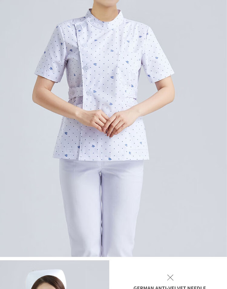 可开票女护士服分体碎花夏季短袖薄款套装口腔医生护理服大码工作服