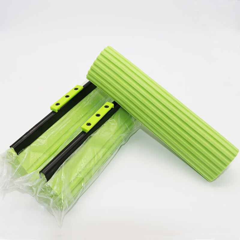 妙洁通用海绵拖把头替换装加强型高密度滚轮卡槽式胶棉头免手洗27厘米