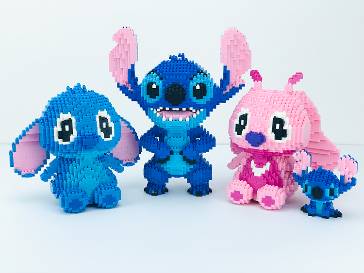 史迪仔小颗粒拼插积木史迪奇卡通钻石玩具儿童礼物 大小史迪仔【图片