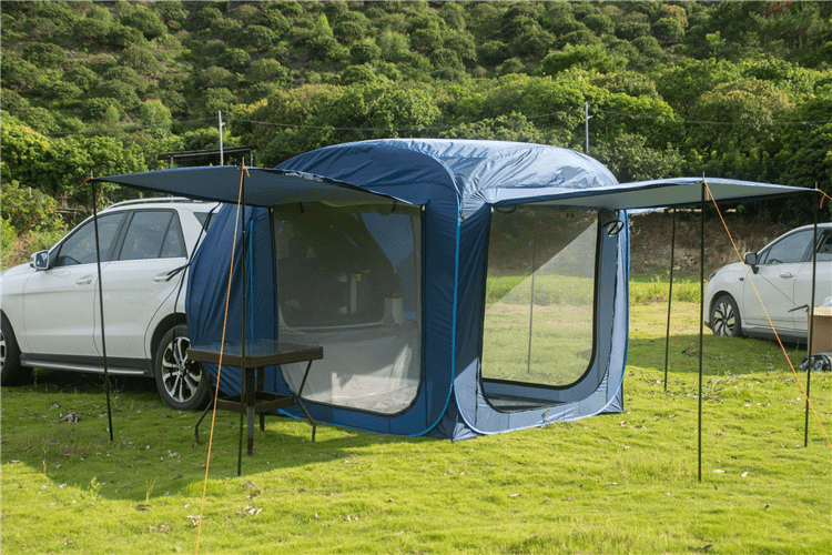 车尾帐篷suv延伸 suv车尾延伸帐篷自动免搭建速开车载天幕车边侧帐小