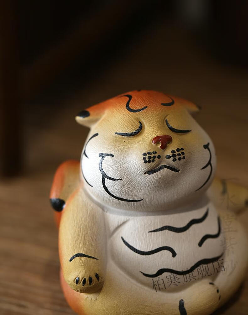 名家小老虎茶宠 一水堂茶宠茶玩紫砂雕塑小老虎可爱又乖巧重新开始