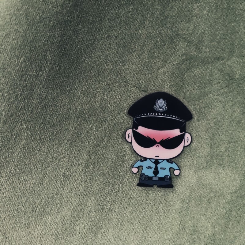 可爱警察公仔贴纸叱咤小警创意卡通透明装饰手机小贴画警察贴纸 叱咤