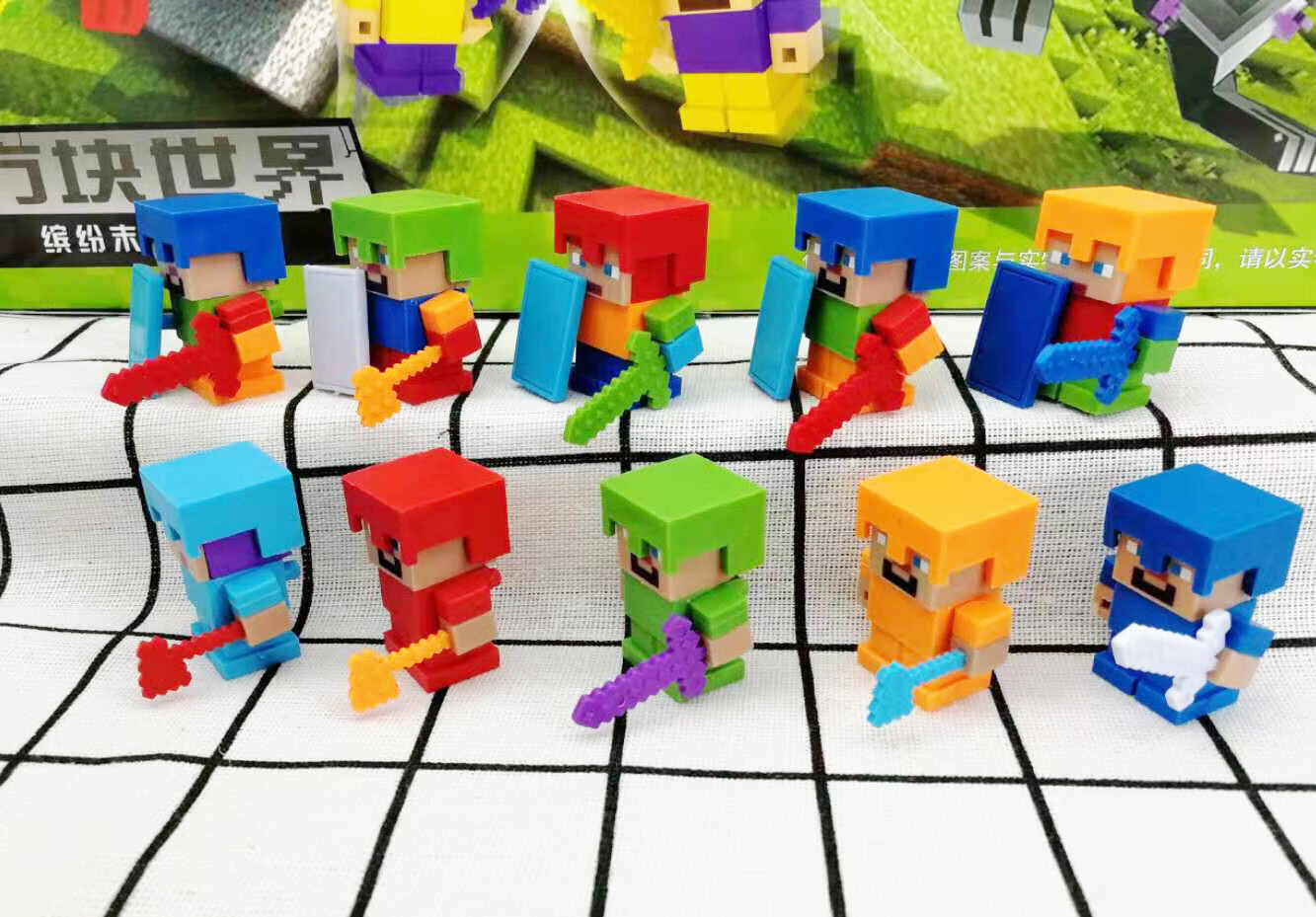 灿炫 我的世界橡皮擦 方块小人迷你小学生拼装玩具可拆卸创意 红龙