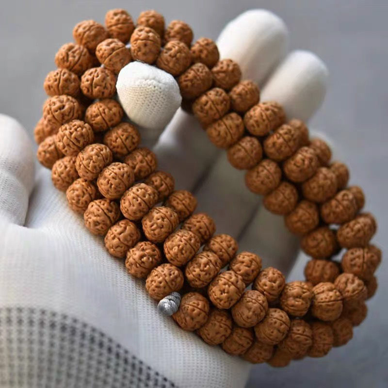 天然金刚菩提手串尼泊尔五瓣金刚54颗菩提项链108颗佛珠23机刷金刚