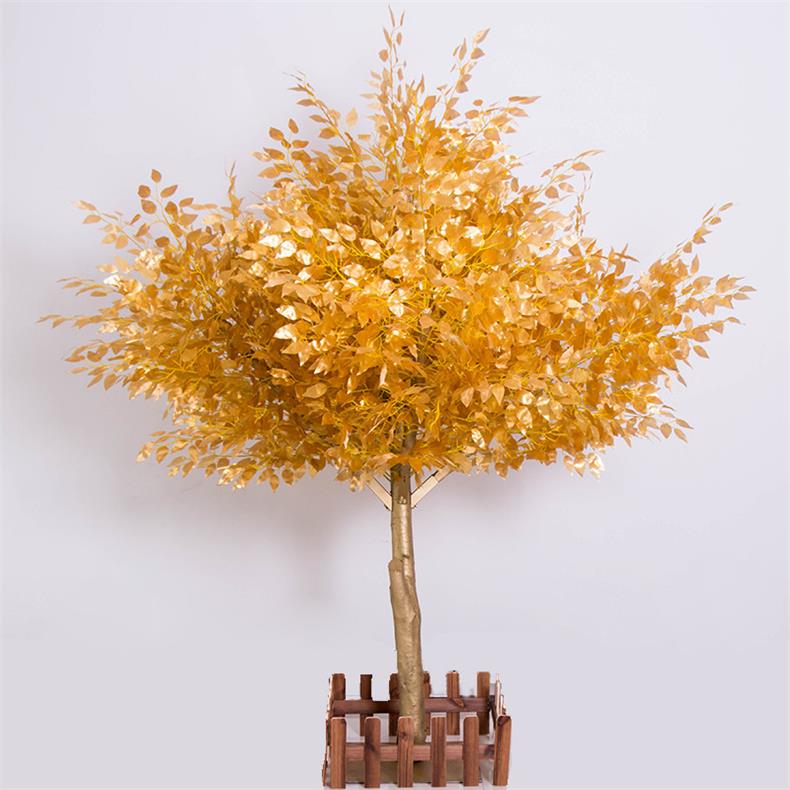 初石 仿真金榕树黄金树摇钱树金钱树金色榕树大型商场酒店新年假许愿