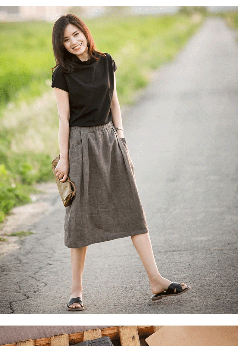 口袋裙型:a字裙弹力:高弹力厚度:常规适用年龄:25-29周岁腰型:高腰廓