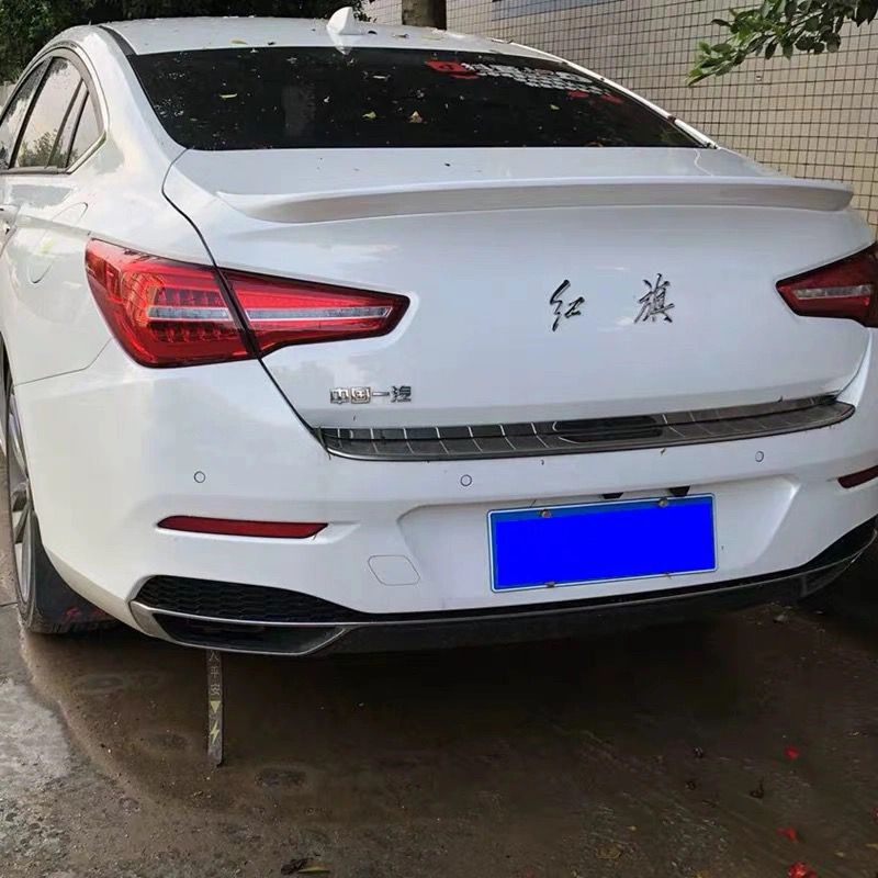 适用于红旗h5尾翼h5压尾1822款h5专车专用卧压式免打孔底漆尾翼自行