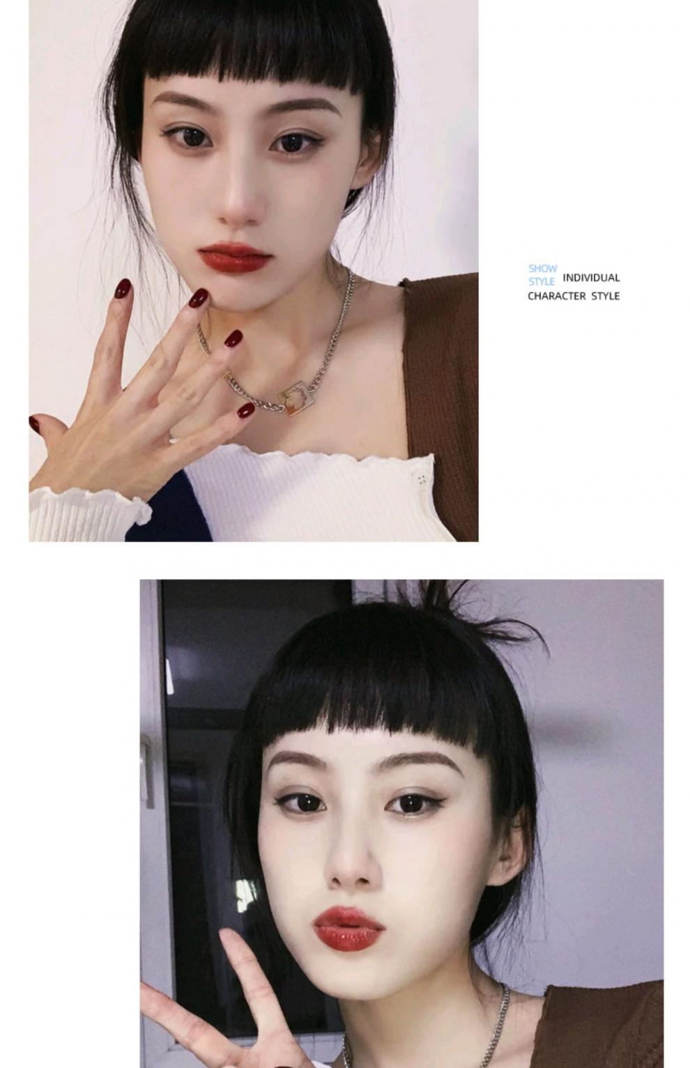 眉上刘海假发 刘海假发女自然前额二次元眉上刘海圆脸无痕漫画刘海