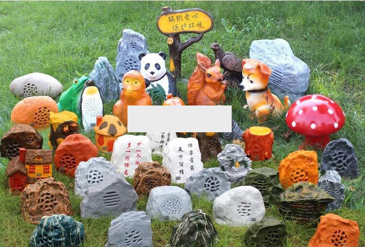 石头防水草坪音响音箱户外假山喇叭公园花园仿石室外无线小区广播新款