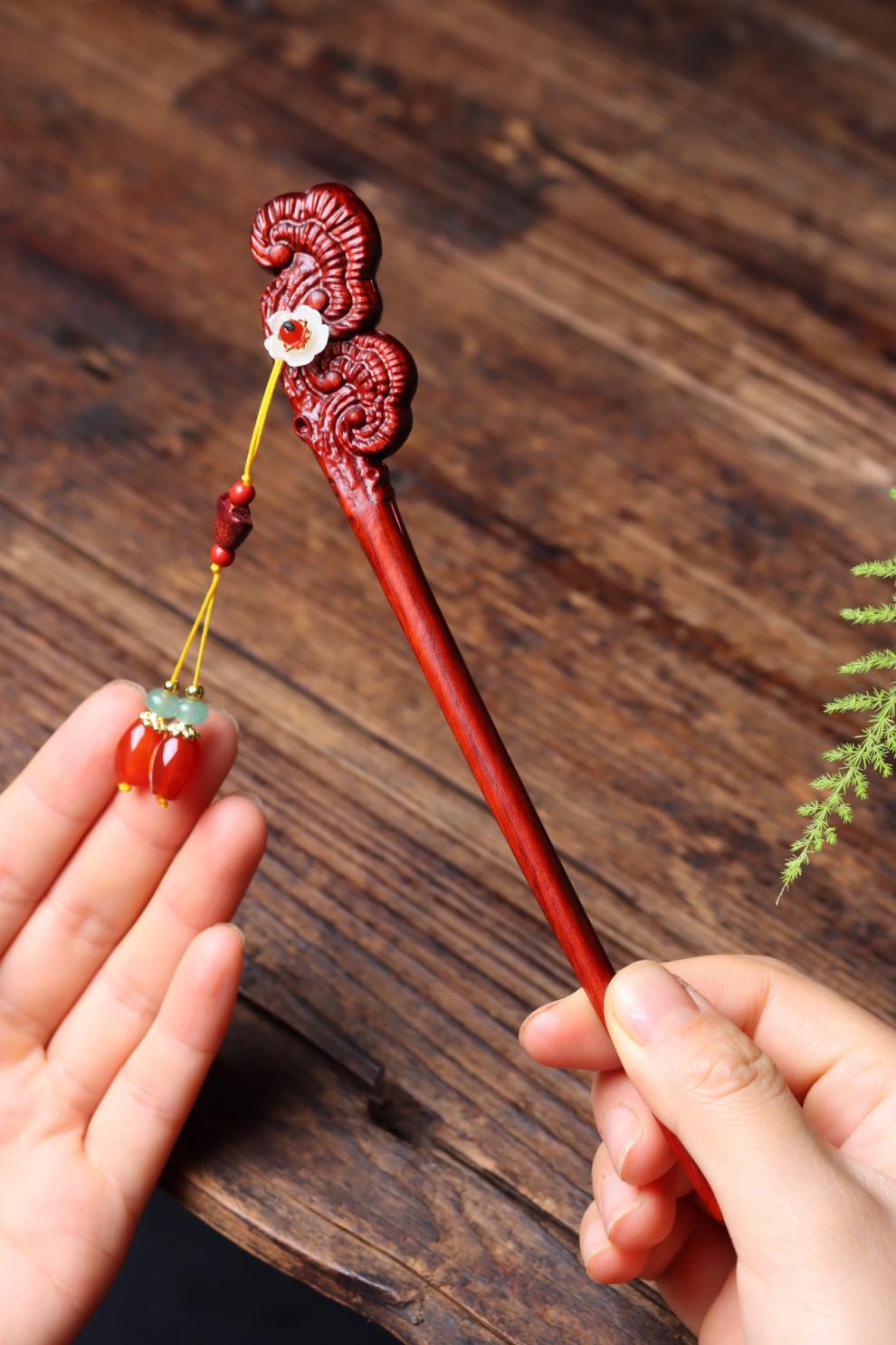 芙蕖 梅花祥云古典步摇盘发木簪古装汉服配饰创意盘发簪子礼品夜市