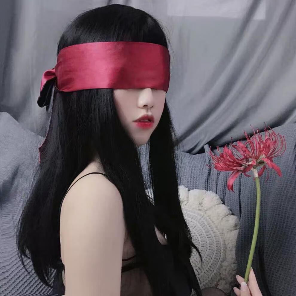 眼罩睡眠遮光丝绸缎面绑带舒适手绑带眼罩蒙眼布遮光日系cos洛丽塔