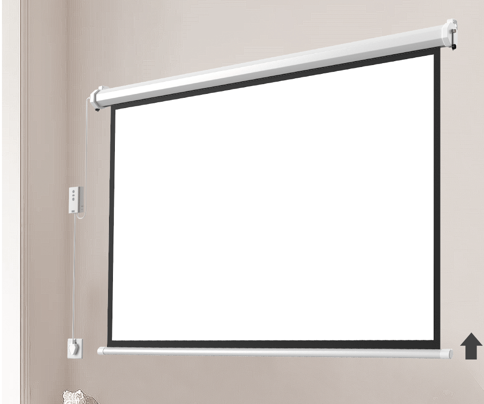 同款投影仪布幕电动抗光家用遥控屏幕自动升降式高清投影幕布 150英寸