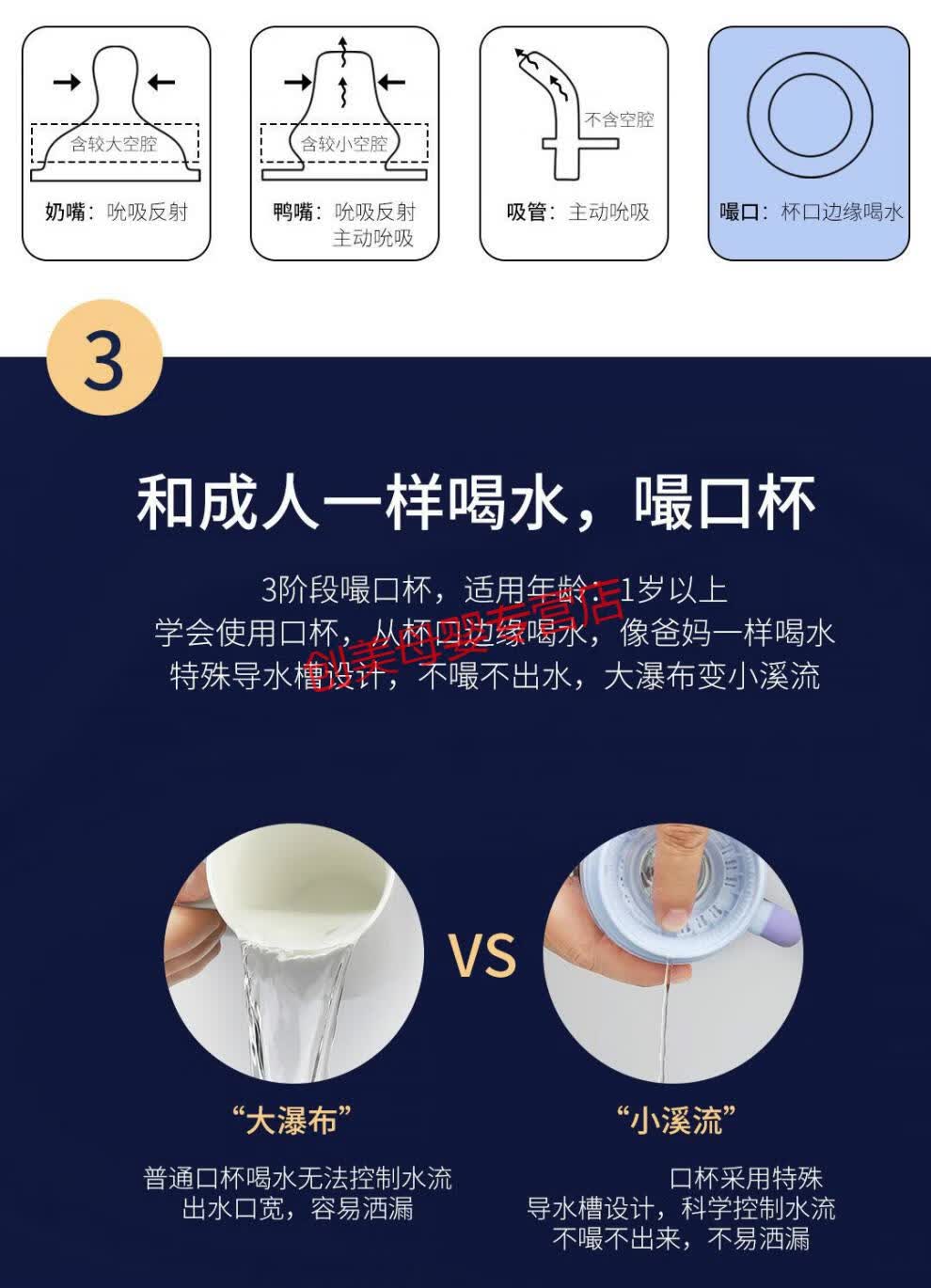 婴儿学饮杯宝宝吸管鸭嘴背带水杯儿童嘬口杯防摔防漏蓝色鸭嘴杯吸管杯