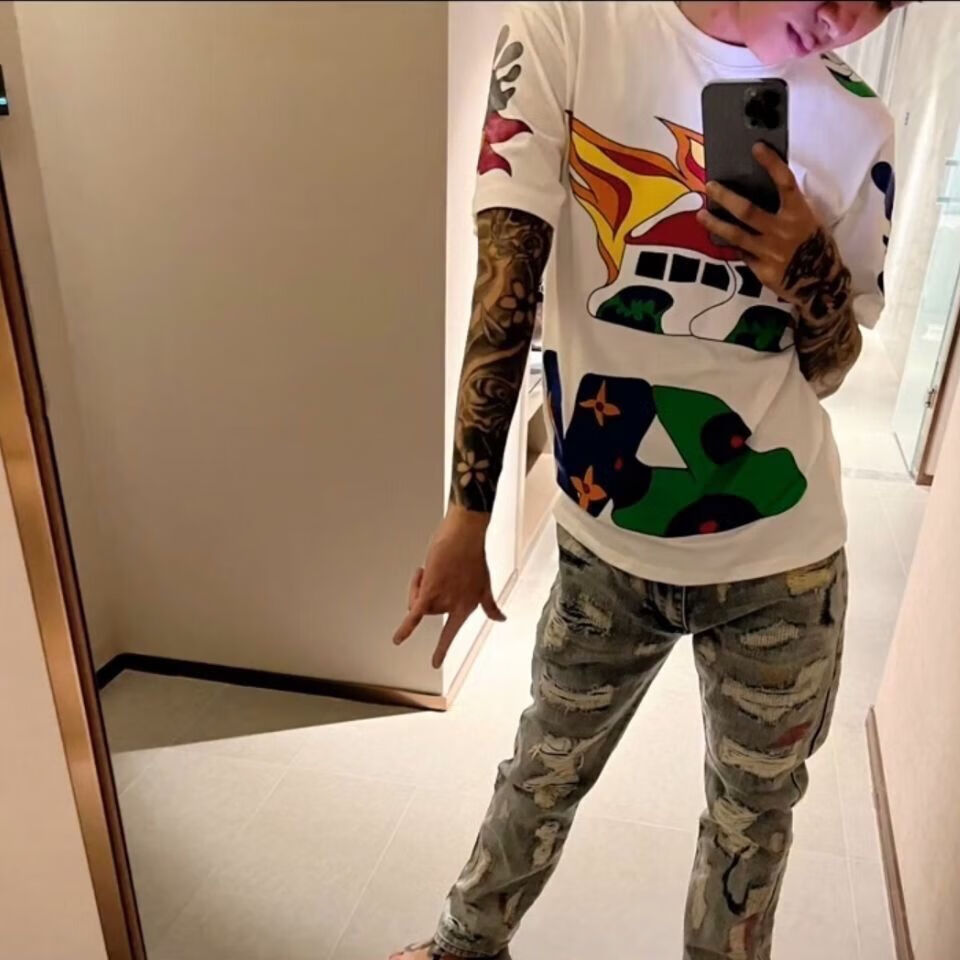 男生穿搭 潮男穿搭潮男韩版短袖春夏社会男短袖快手红人苏6同款t恤男