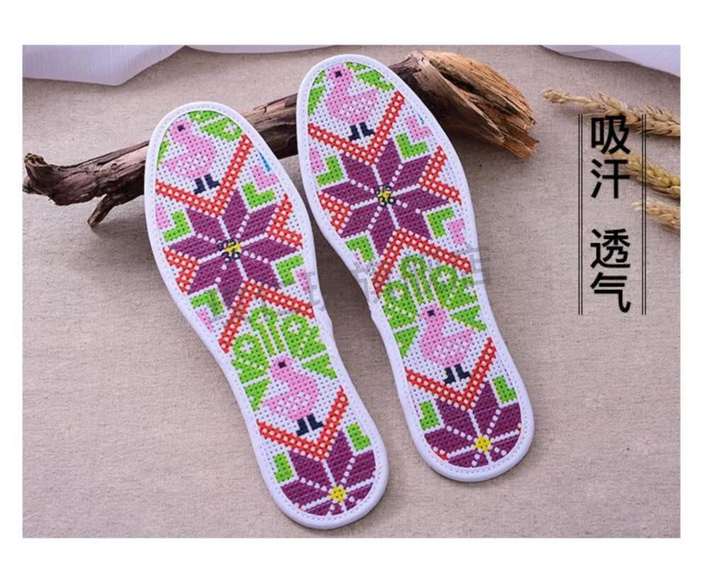 清明上河图十字绣绣布卡通格子女鞋垫十字绣新款图案吸汗防臭自己绣