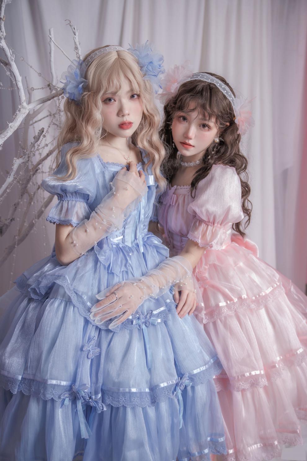 2022新款芙拉小姐lolita全款现货芙拉小姐洛丽塔lolita连衣裙短袖op花