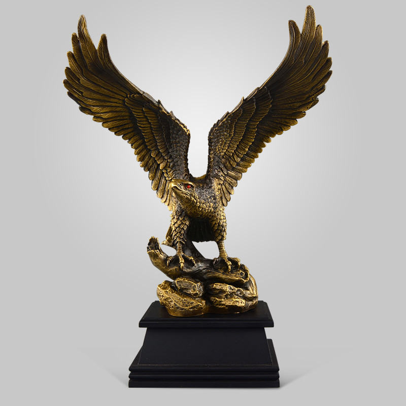 重礼办公室家用黄铜雄鹰大鹏展翅老鹰摆件大展宏图乔迁大展鸿图大铜鹰