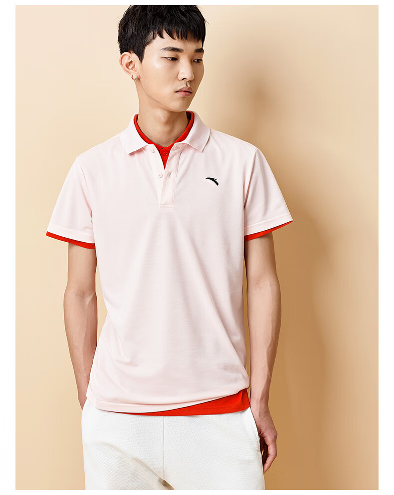 安踏poto衫短袖男装官网夏季t恤2020新款透气速干健身休闲t恤 纯净白