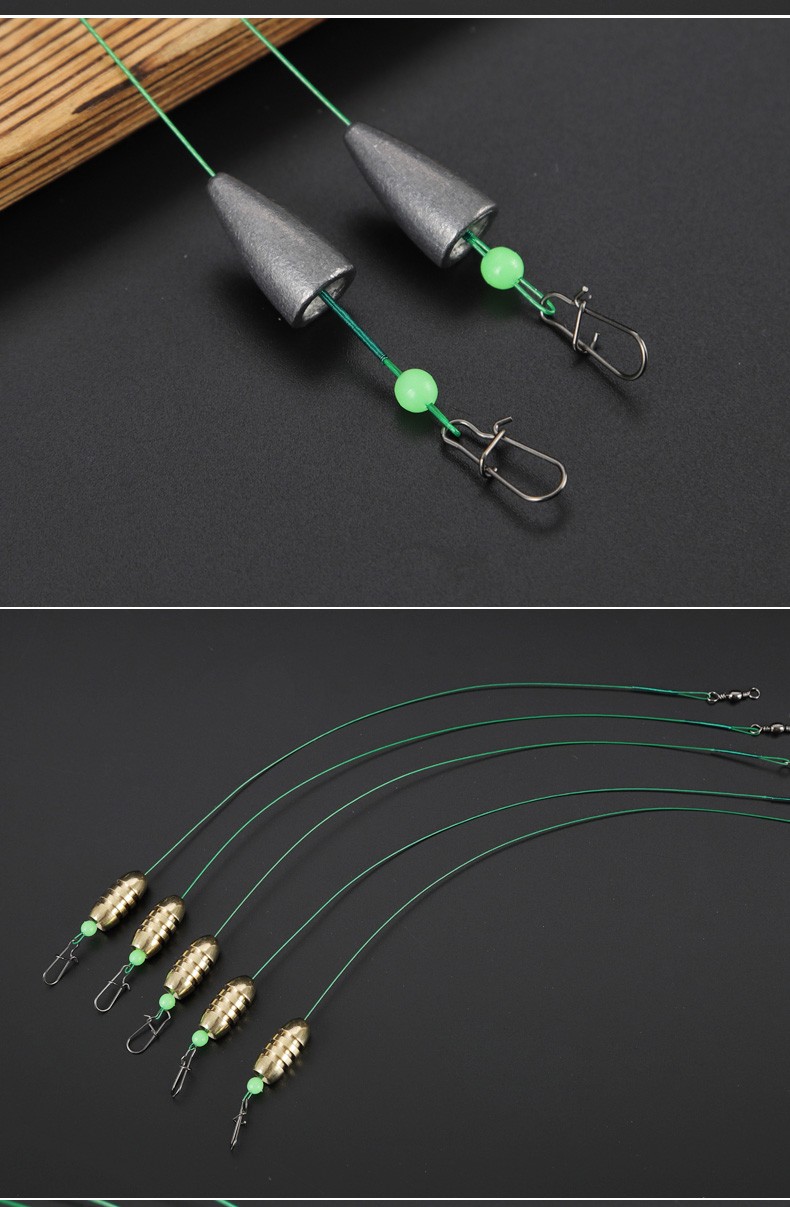 路亚铜铅钢丝前导线远投防缠绕线组防咬线德州钓组垂钓用品 铜5克前
