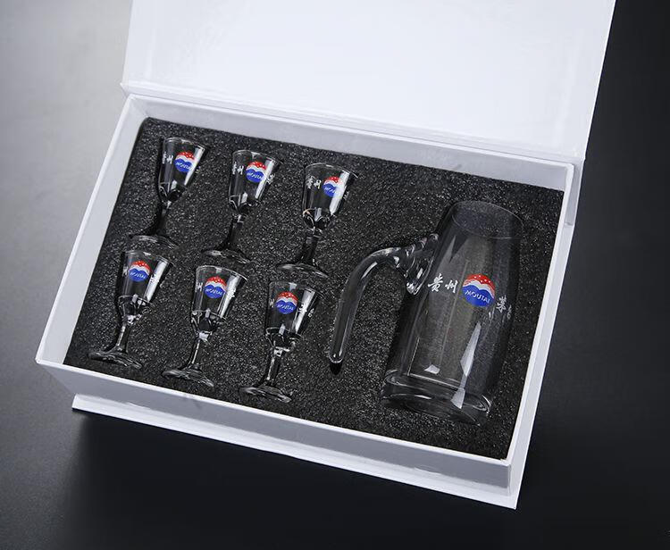 茅台酒具白酒杯茅台杯烈酒杯水晶分酒器10ml小酒杯礼盒套装七件套一壶