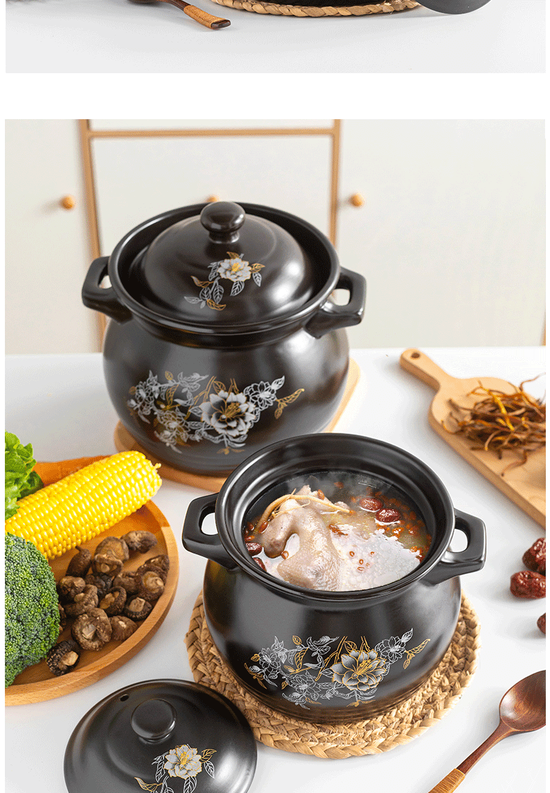 天然气用的煲汤锅 砂锅炖锅家用燃气煲汤锅耐高温陶瓷煤气灶专用汤锅