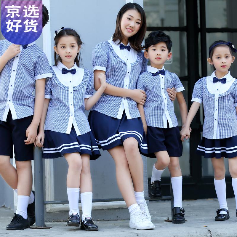 小学生蓝色裙裤儿童校服裙子中小学生英伦百褶裙裤格子裙藏蓝定