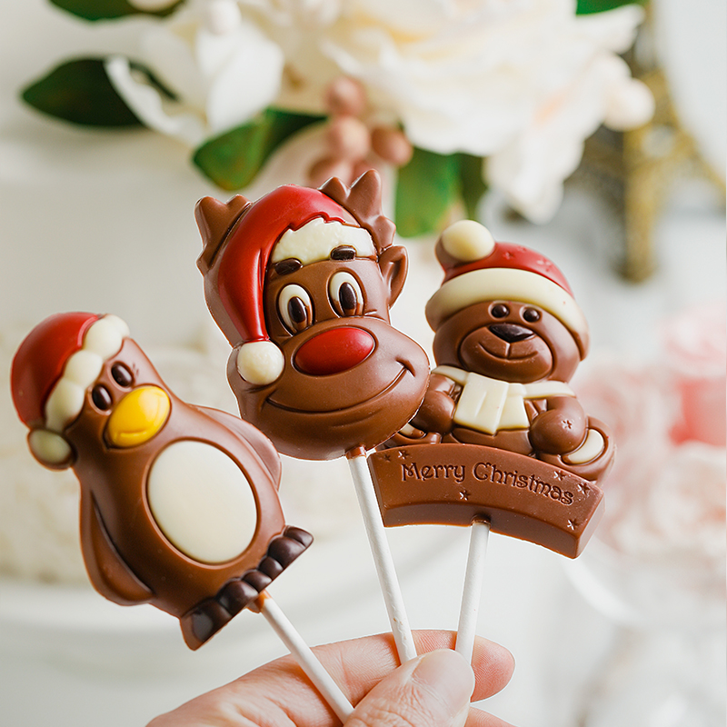 棒棒糖巧克力小兔子小猫小狗圣诞节造型可爱 小狗棒棒糖【图片 价格