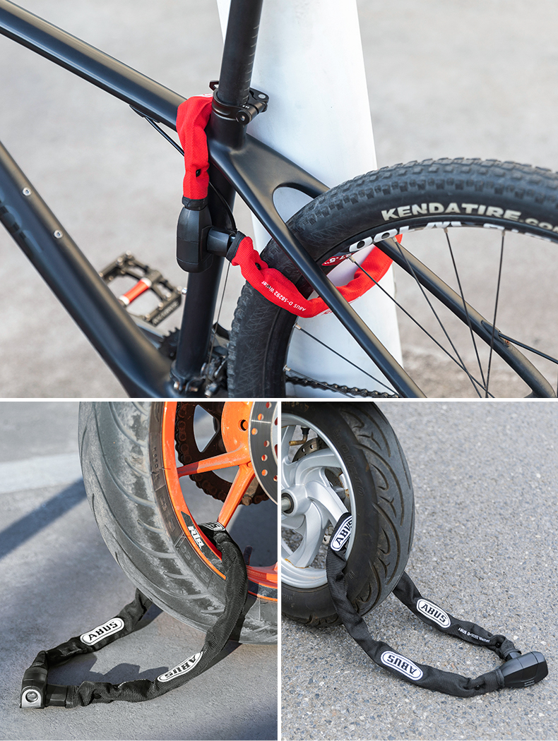 玥玛锁具山地车链条锁 德国abus锁山地车锁公路自行车锁摩托车电瓶车