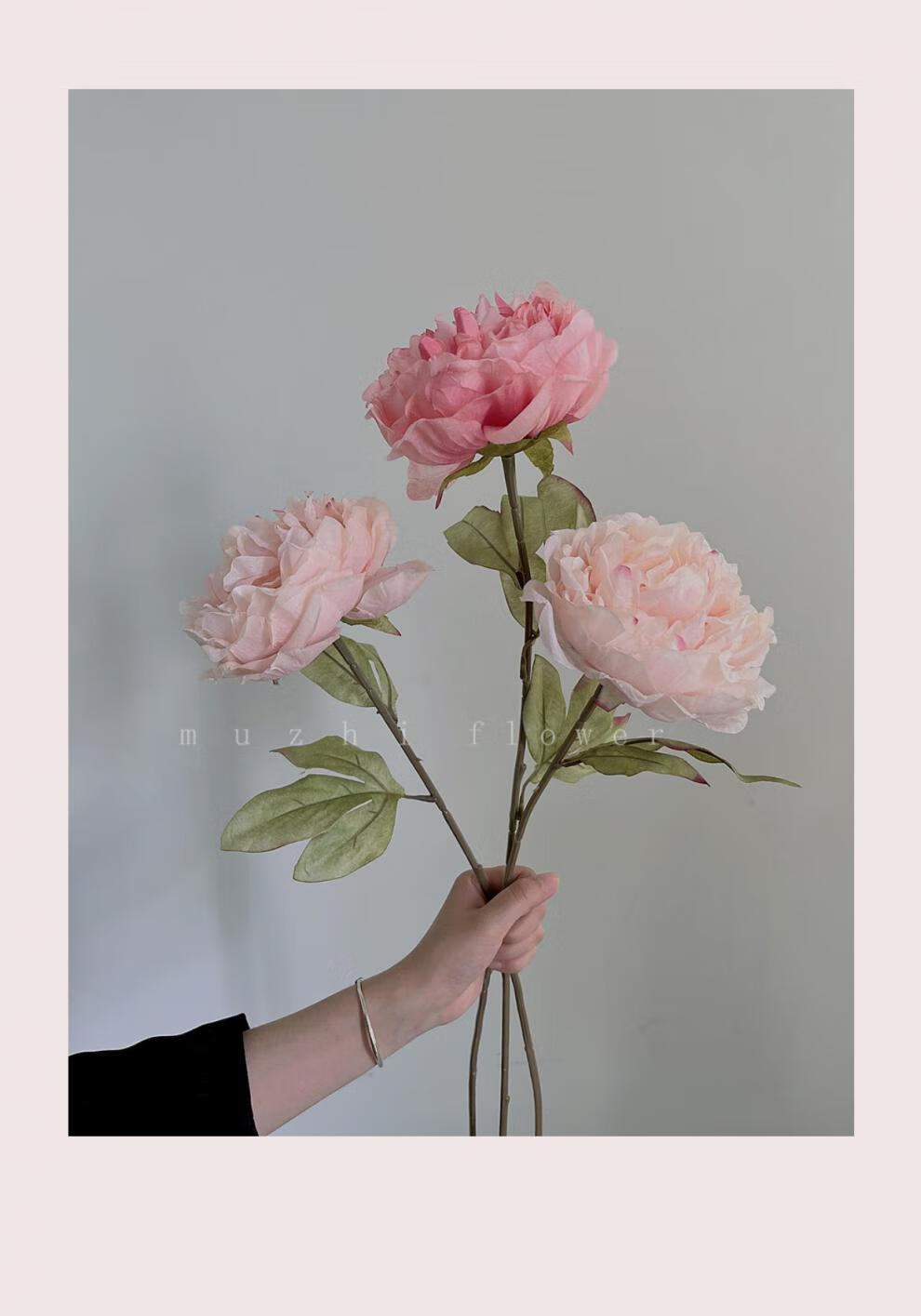芍药仿真花加花瓶高枝假花摆设婚礼布置玫瑰花餐桌花摆花插花客厅