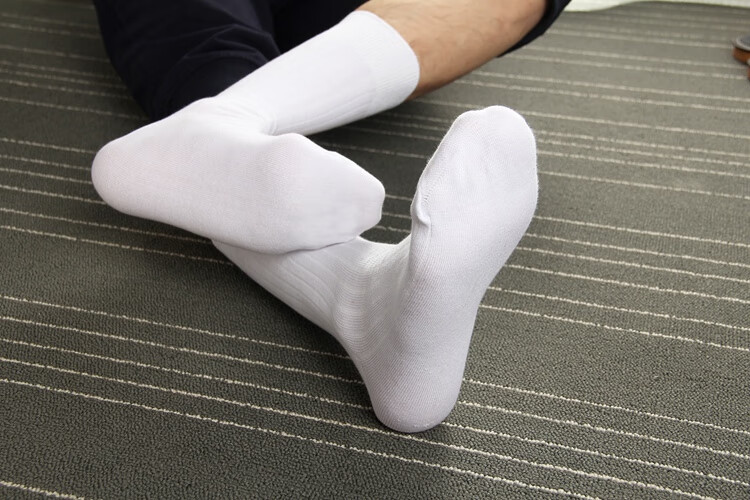 【2双】商务袜正装绅士袜男白袜 秋冬款西装袜子男 商务休闲长筒皮鞋