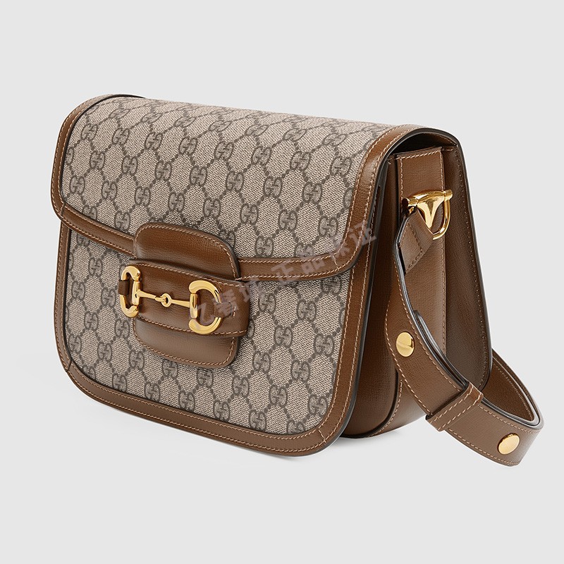 1955马鞍包小双g纹翻盖马衔扣单肩斜挎酷奇包包602204 白色1db0g 9022