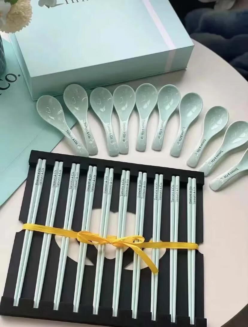 tiffany餐具tiffany蒂芙尼精品陶瓷筷子10件套欧式高档色家用轻奢餐具