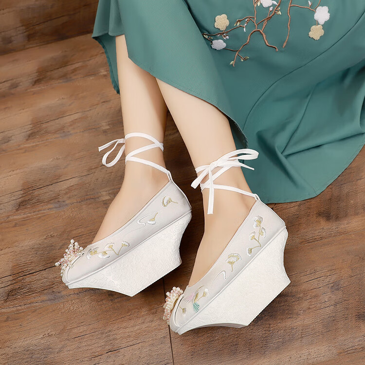 花盆底鞋宫廷古装旗鞋唐风古制汉服鞋子明制登云履高跟古风公主宫花盆