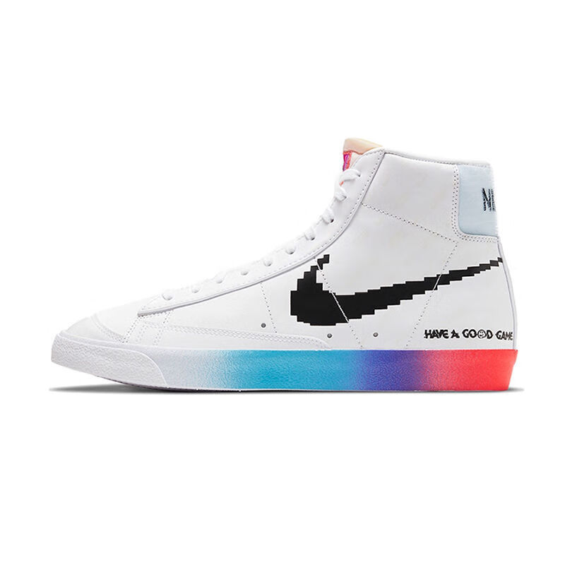 blazer开拓者夜光电玩像素高帮板鞋男情侣休闲鞋潮ins电玩像素纯原版